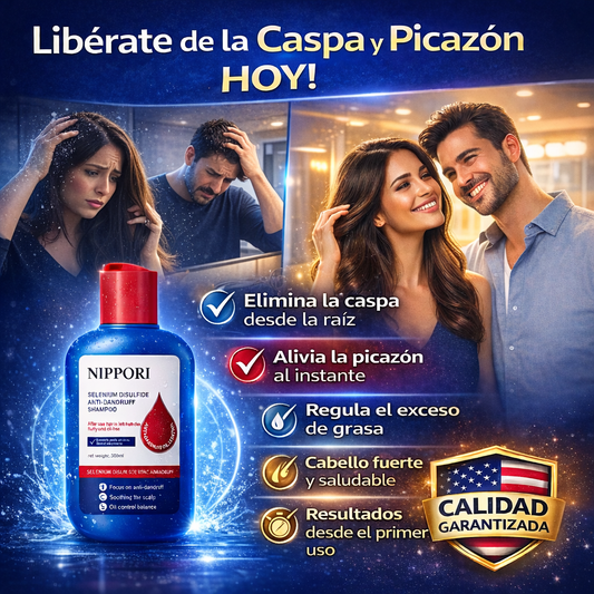 Shampoo NIPPORI – Cero Caspa, Cero Picazón, Control Total